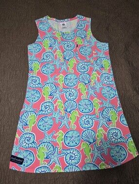 Simply Southern Beach dress cotton seahorses starfish sanddollars seashells  M/L